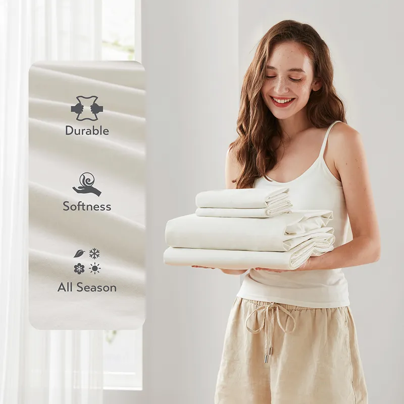 510 Design Cotton 144TC 100% Cotton Solid Sheet Set