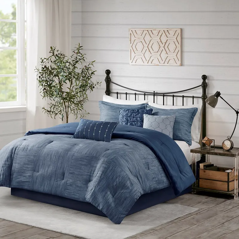 Madison Park Walter 7 Piece Printed Seersucker Comforter Set
