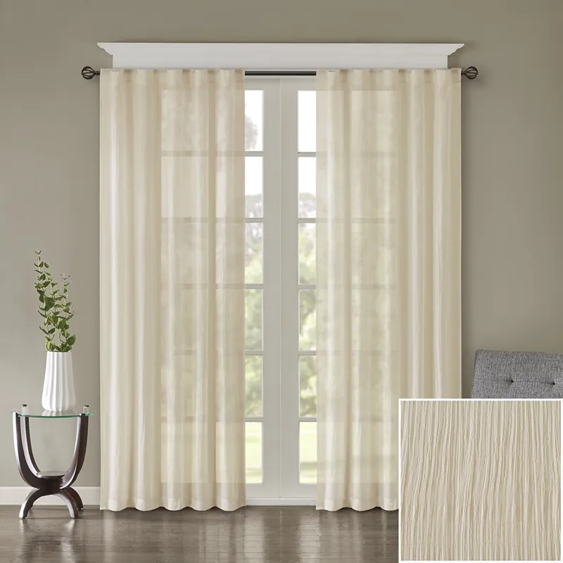 Madison Park Harper Solid Crushed Curtain Panel Pair