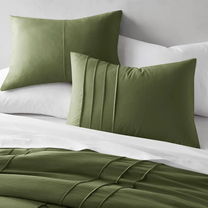 Comfort Spaces Walker Soft Washed Pleated Comforter Set