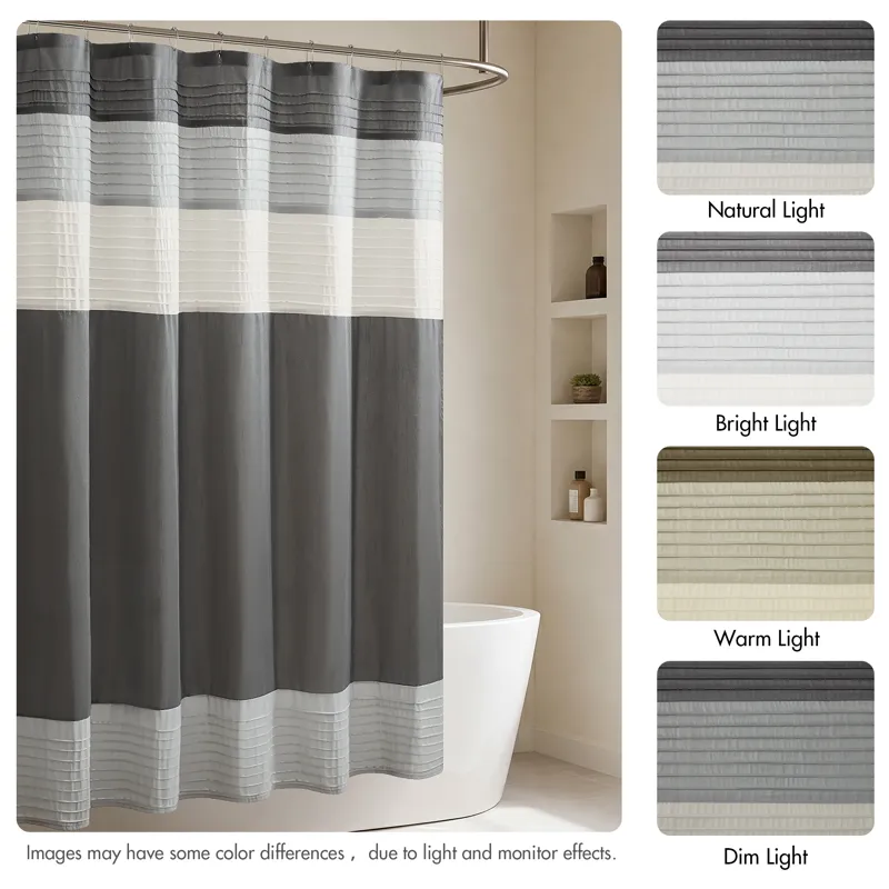 Madison Park Amherst Faux Silk Shower Curtain