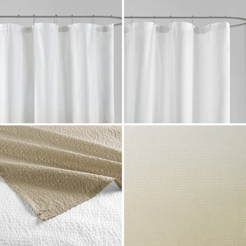 Madison Park Ara Ombre Printed Seersucker Shower Curtain