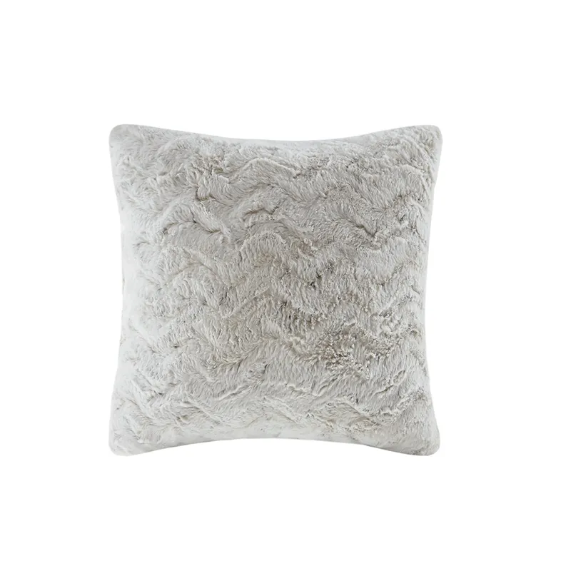 Zuri Faux Fur Square Pillow - Snow Leopard