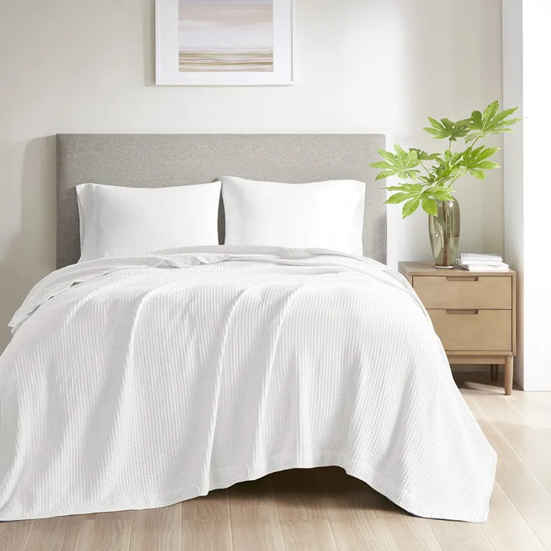 Madison Park Waffle Weave Cotton Blanket