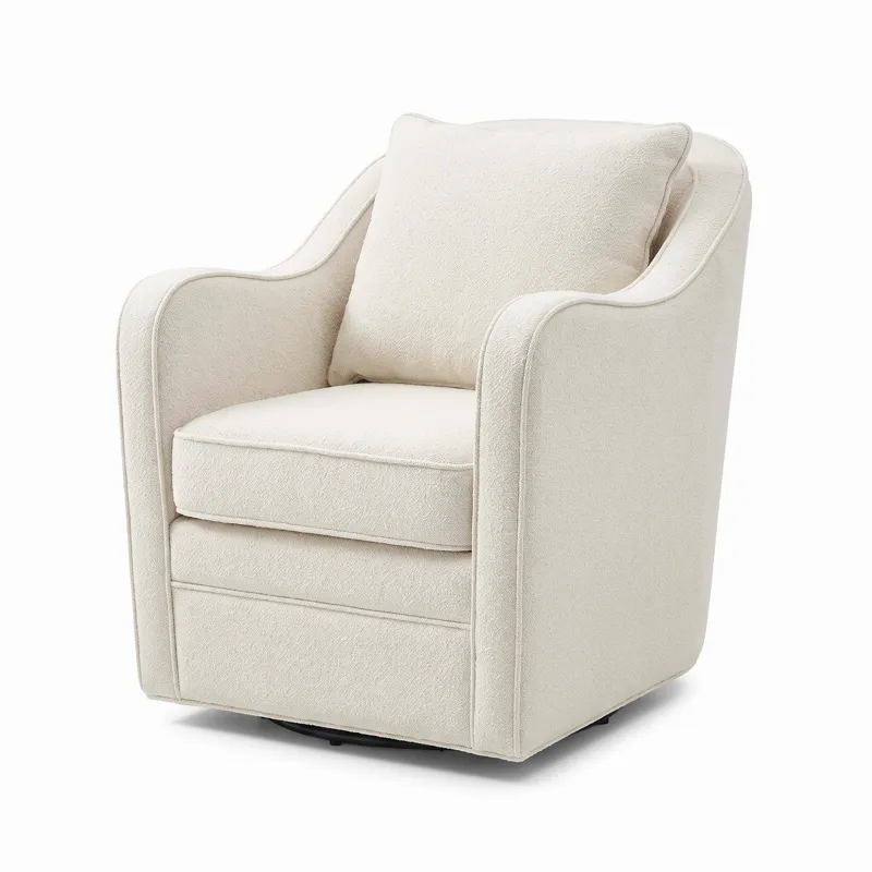 Madison Park Brianne Upholstered Swivel Curved Armchair