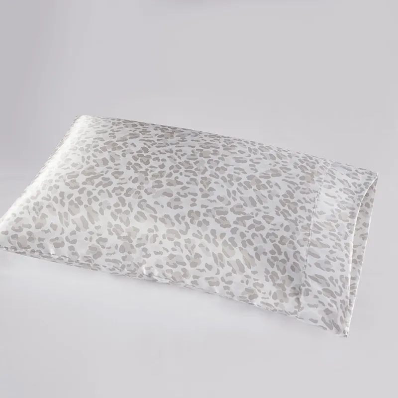 Printed Satin Luxury 2 PC Pillowcases - Taupe Leopard