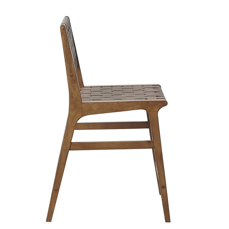 Oslo Faux Leather Woven Counter Stool 24\"H - Brown