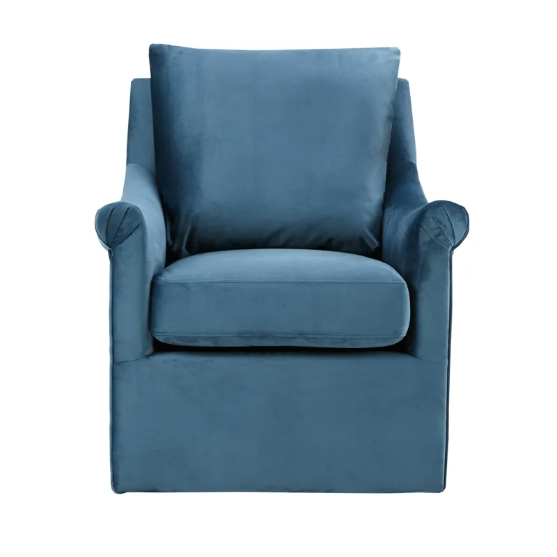 Deanna Upholstered Swivel Accent Chair - Blue