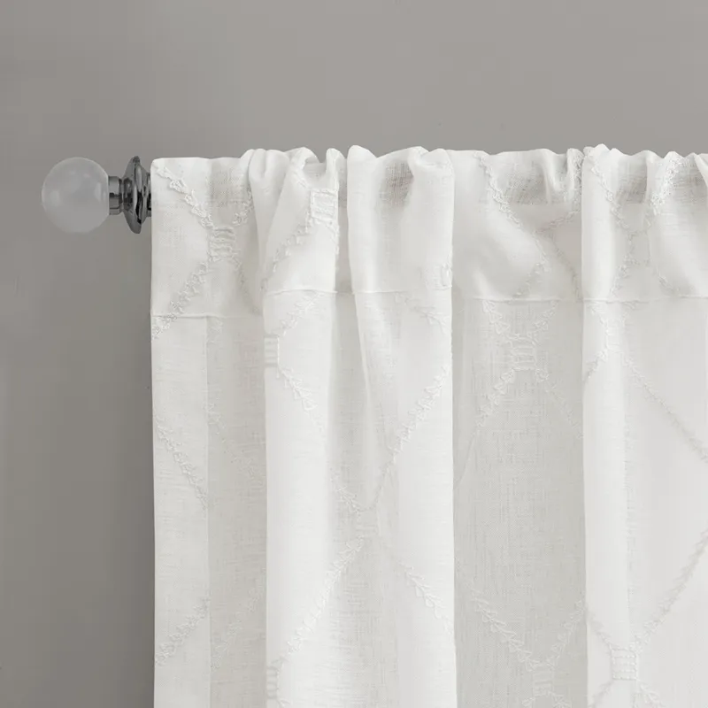 Madison Park Irina Diamond Sheer Window Curtain Panel