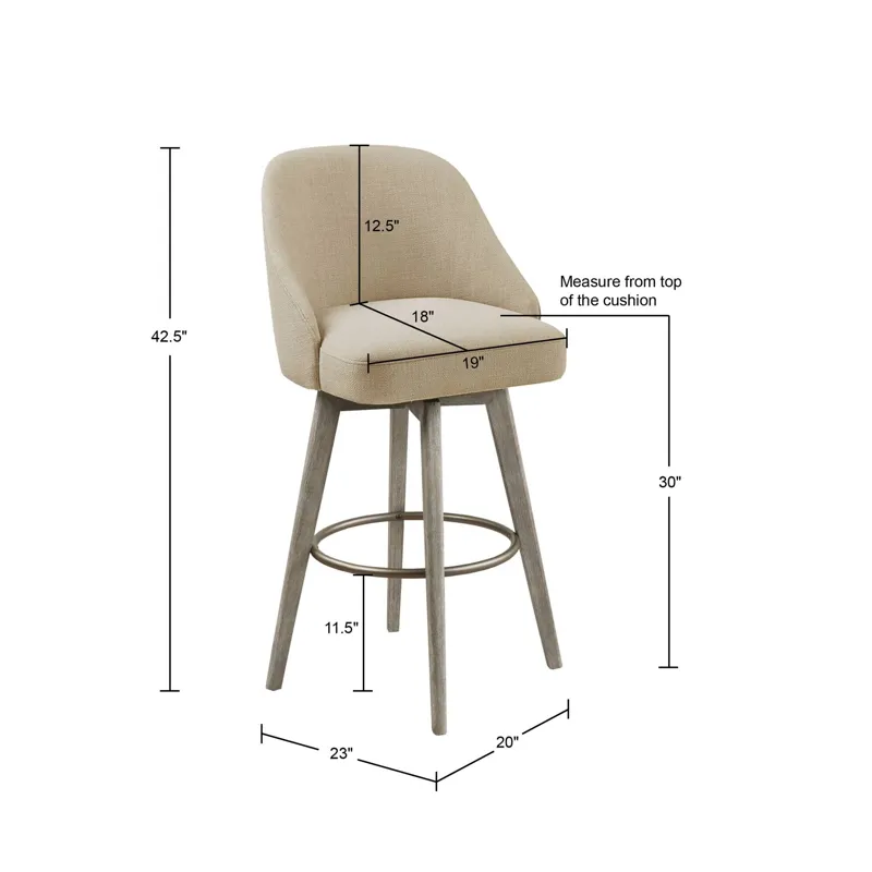 Pearce Bar Stool with Swivel Seat - Sand