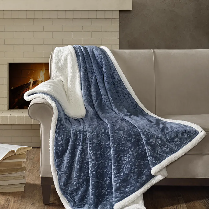 Madison Park Elma Oversized Textured Plush Throw