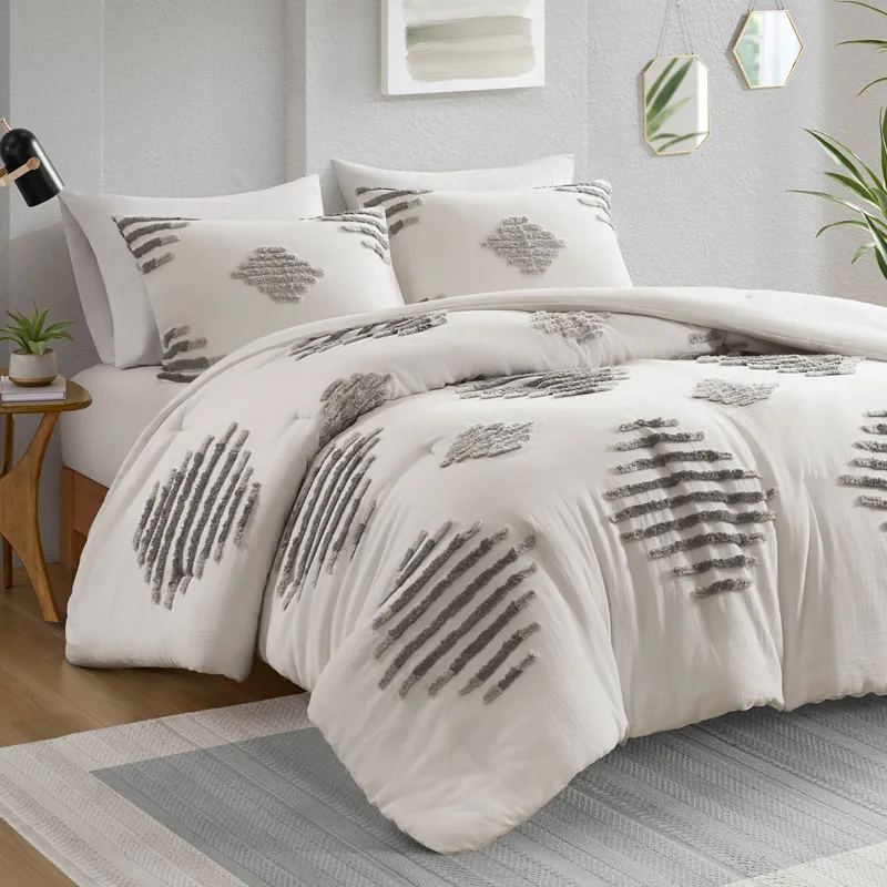 INK+IVY Tahli 3 Piece Cotton Blend Chenille Comforter Set
