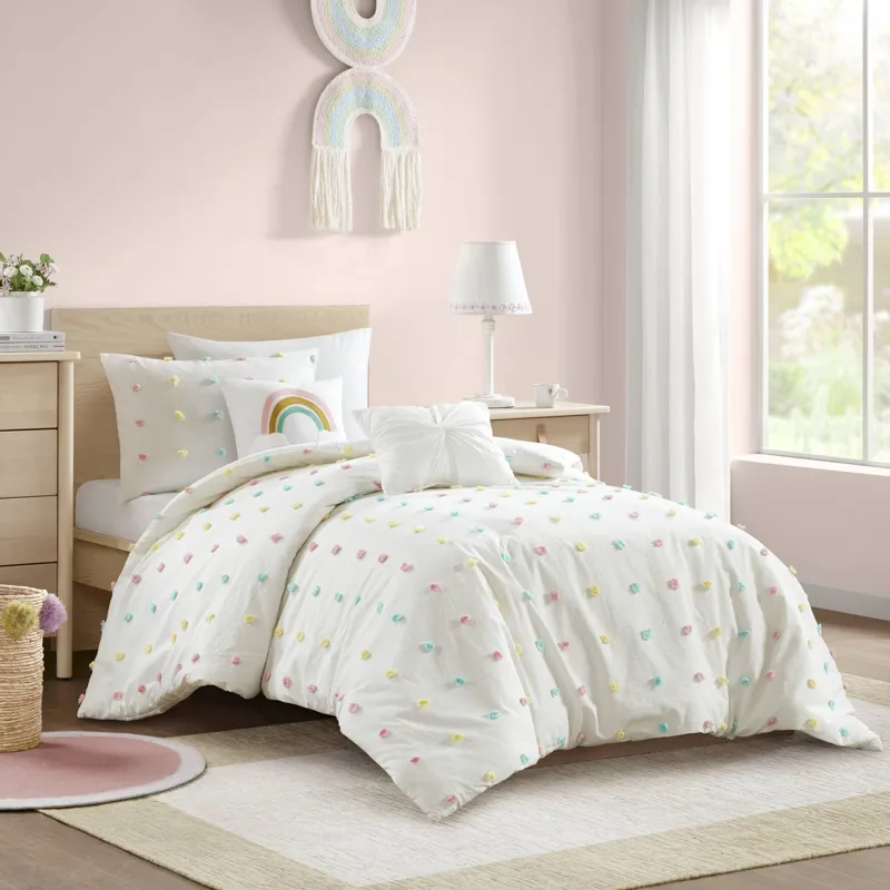 Urban Habitat Kids Callie Cotton Jacquard Pom Pom Comforter Set