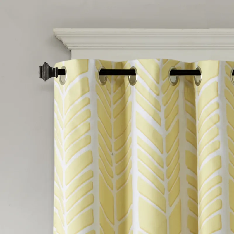 Adel Printed Total Blackout Curtain Panel - Yellow