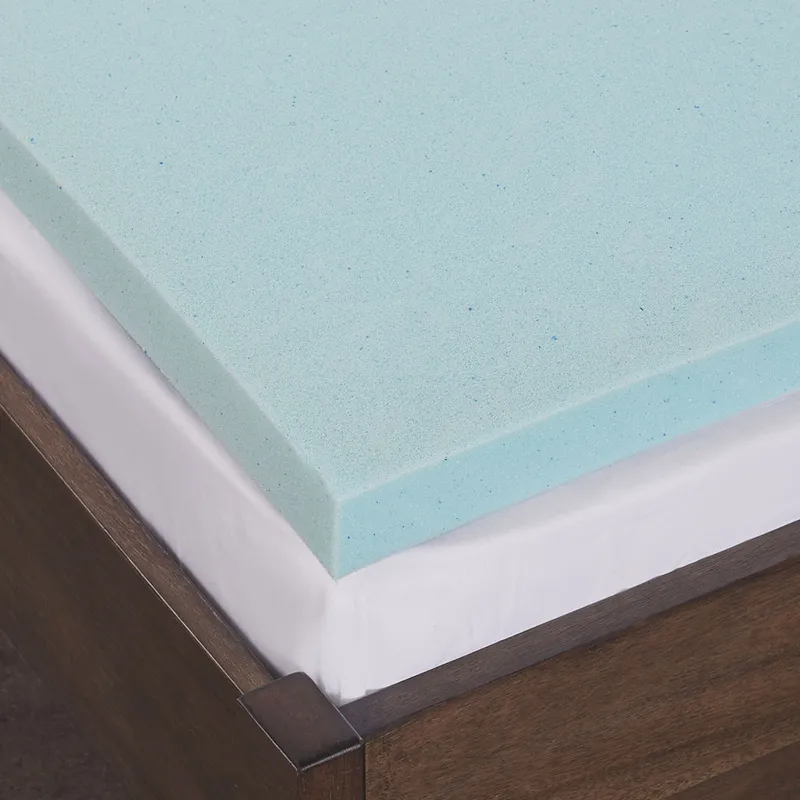 2\" Gel Memory Foam with 3M Cover Queen Mattress Topper - White