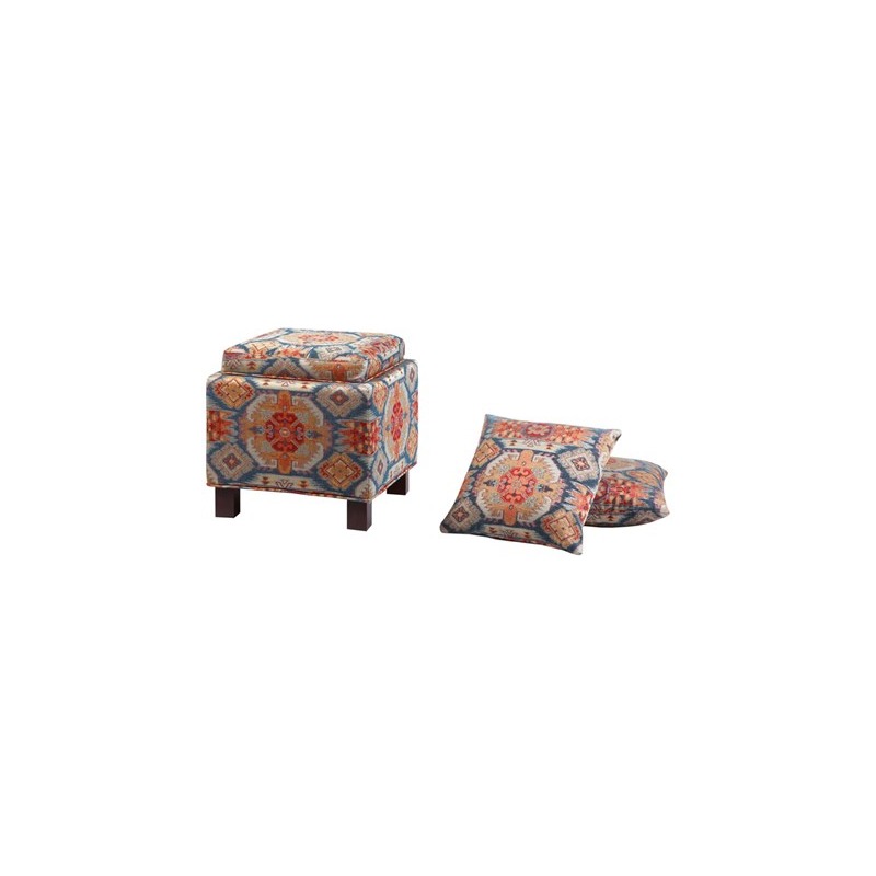 storage ottoman with matching pillows