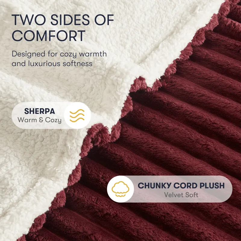 Serta Heated Cord Plush Heated Throw