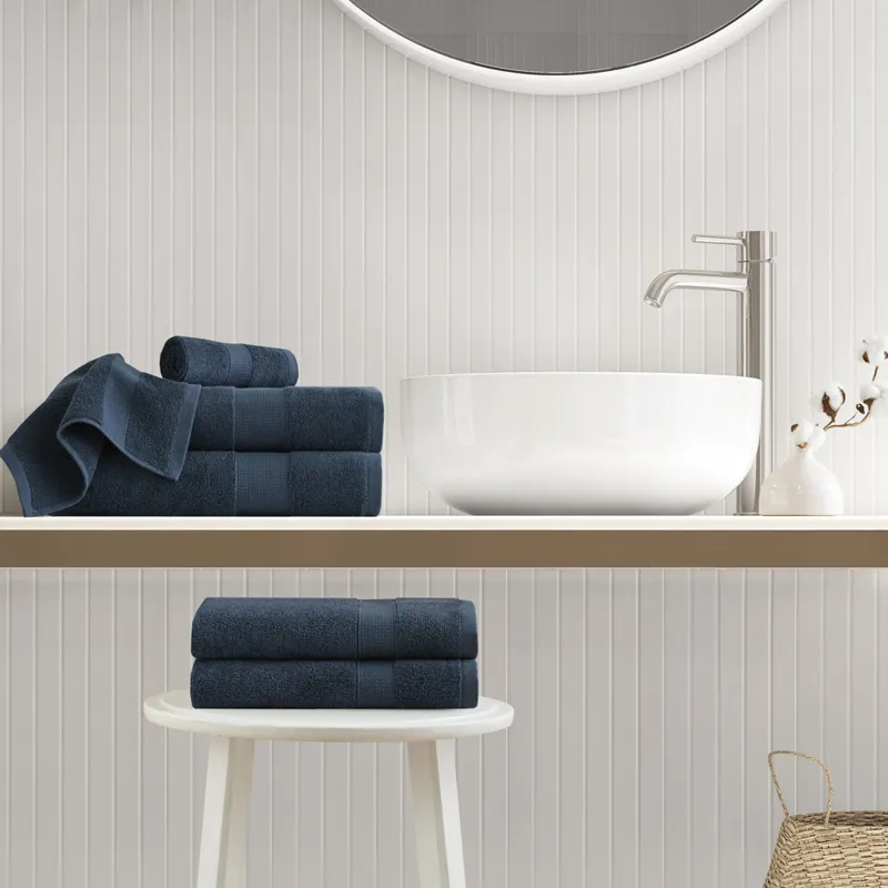 500GSM Plush 6pc Towel Set - Navy