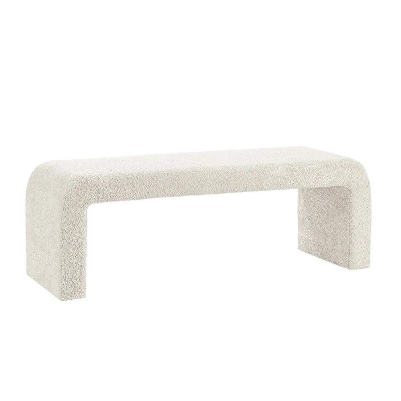 Steve Boucle Waterfall Bench - Cream
