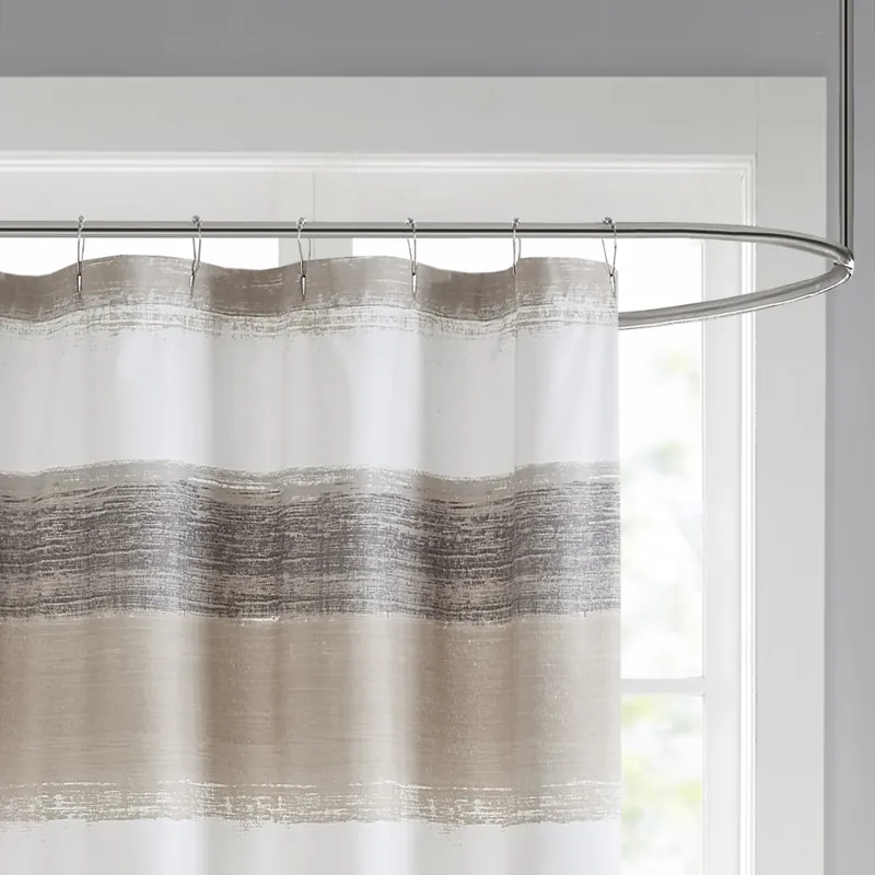 Madison Park Essentials Saben Stripe Print Shower Curtain
