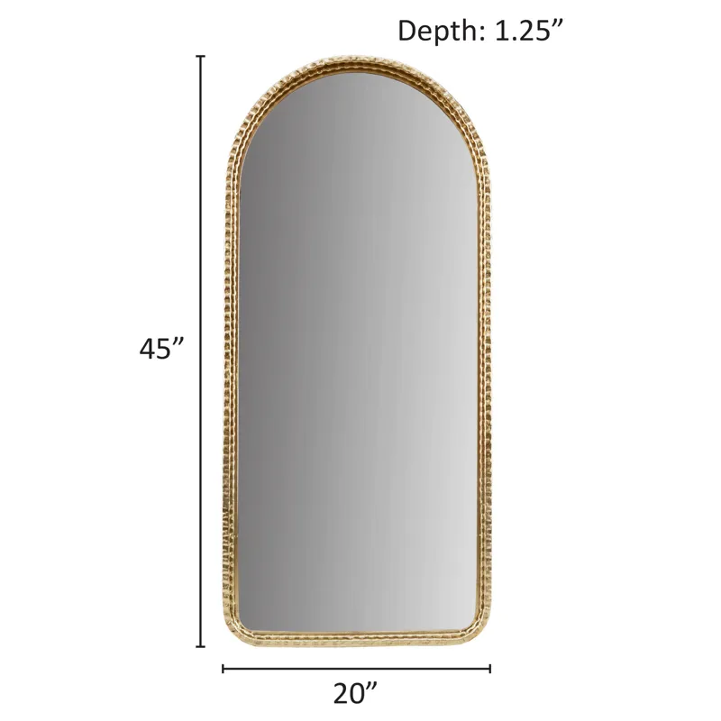 N/A Gold Metal Arch Wall Mirror - Gold