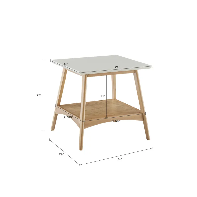 Parker End Table - Off-White/Natural