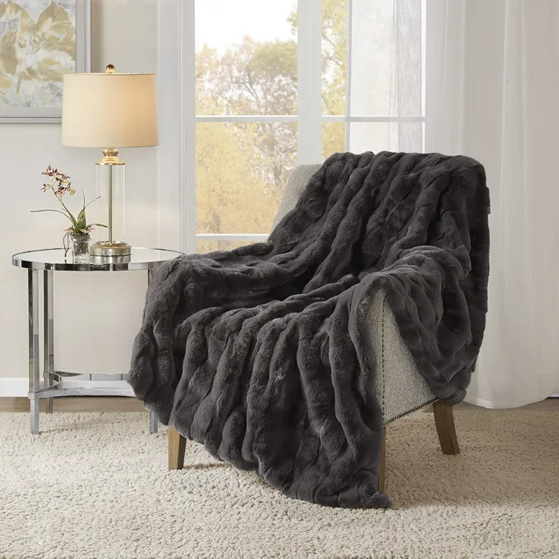 Madison Park Vivienne Faux Fur Throw