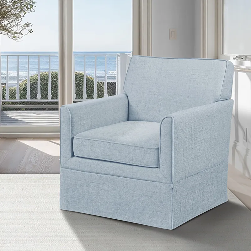Paula Slipcover Accent Armchair - Light Blue
