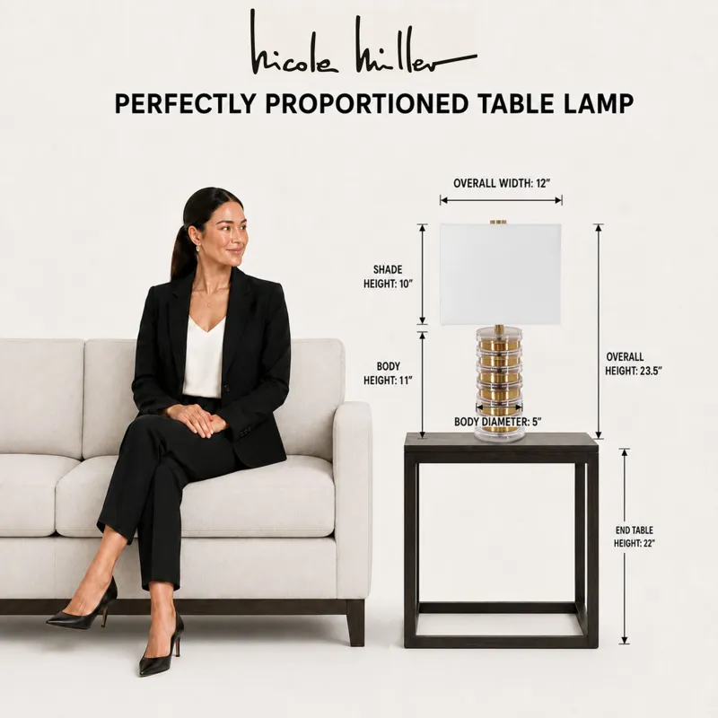 Nicole Miller Elowen Acrylic Disc Table Lamp