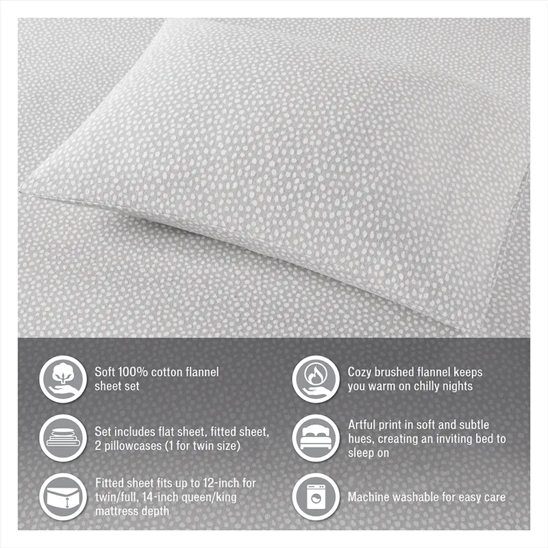 True North by Sleep Philosophy Cozy Cotton Flannel Printed Sheet Set