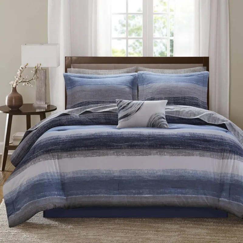 Madison Park Essentials Saben Comforter Set with Cotton Bed Sheets