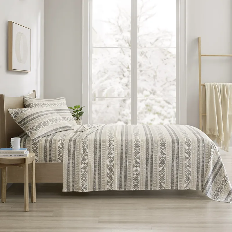 True North by Sleep Philosophy Cozy Cotton Flannel Printed Sheet Set