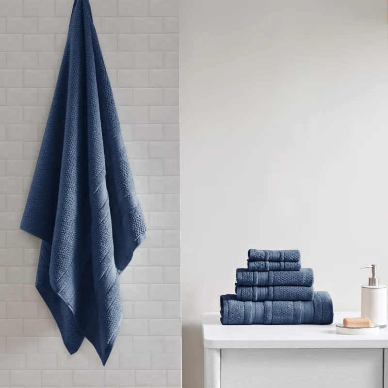 Madison Park Essentials Adrien Super Soft Cotton Quick Dry Bath Towel 6 Piece Set