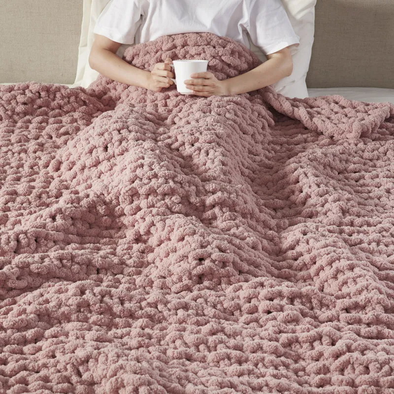 Madison Park Chenille Chunky Knit Throw