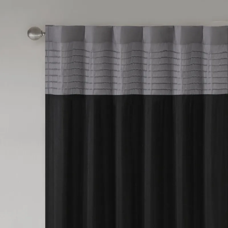 Amherst Polyoni Pintuck Curtain Panel - Black