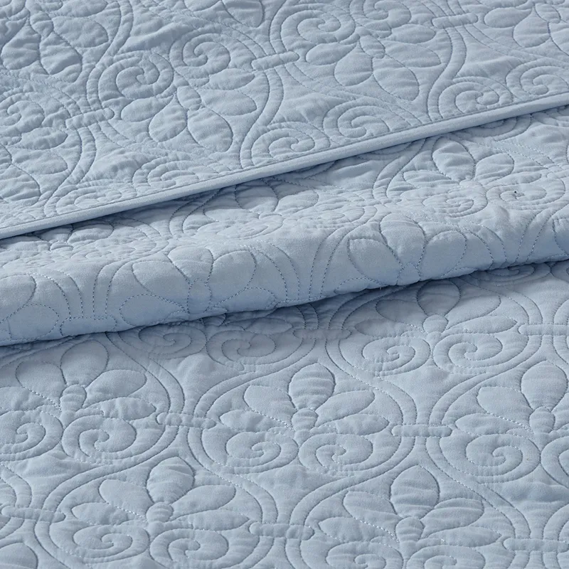 Quebec Full/Queen 3 Piece Reversible Quilt Set - Blue
