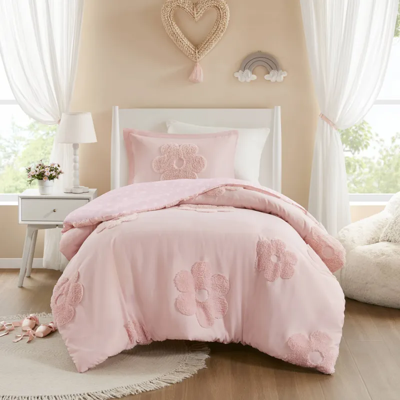 Urban Habitat Kids Gracie Floral Reversible Tufted Chenille Duvet Cover Set
