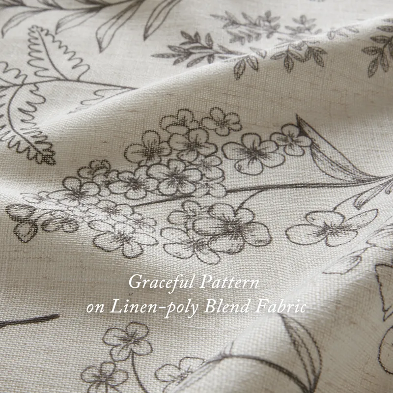 Madison Park Aria Floral Window Panel - Charcoal
