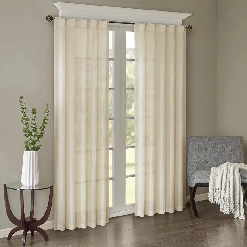 Madison Park Harper Solid Crushed Curtain Panel Pair