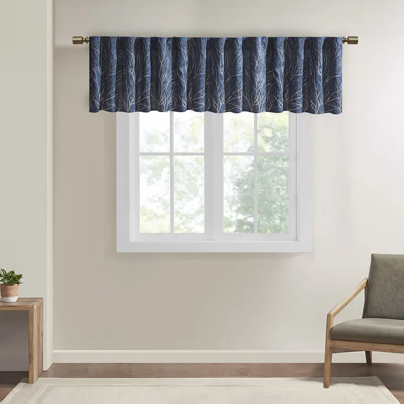 Madison Park Andora Faux Silk Embroidered Window Valance