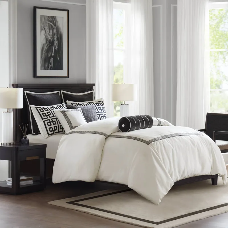 Madison Park Signature Jarvis Embroidery Oversized Duvet Style Comforter Set