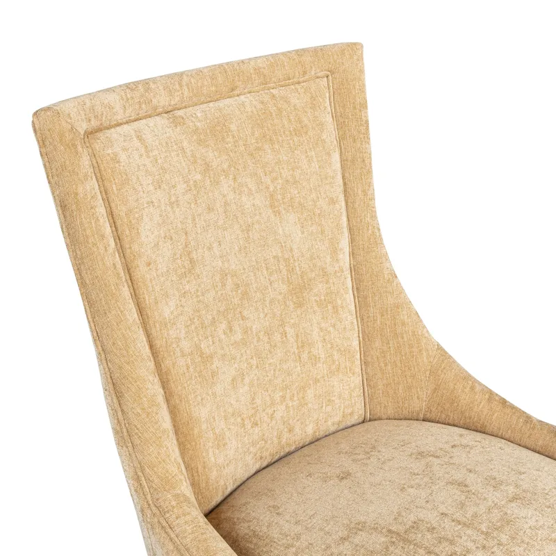 Ultra Ultra Upholstered Dining Side Chairs with wood legs (Set of 2) - Gold