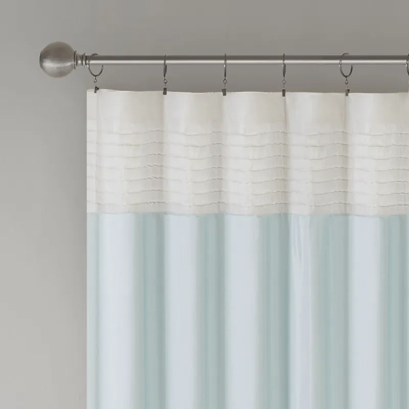 Amherst Polyoni Pintuck Curtain Panel - Aqua