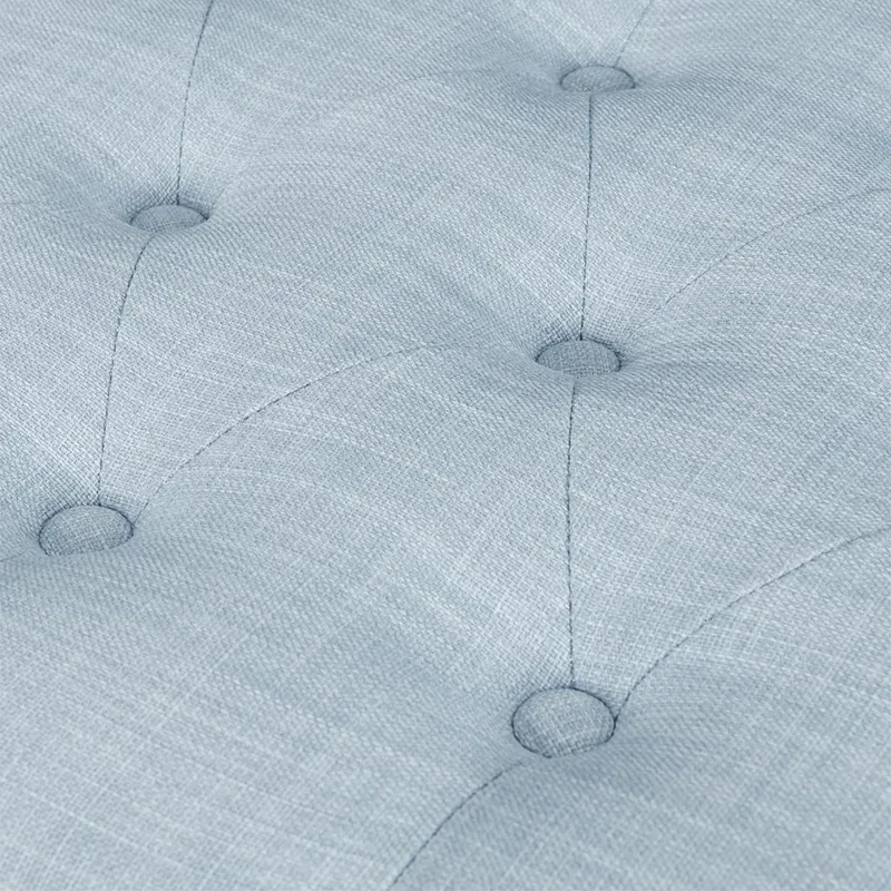 Shandra Tufted Top Upholstered Storage Bench - Light Blue