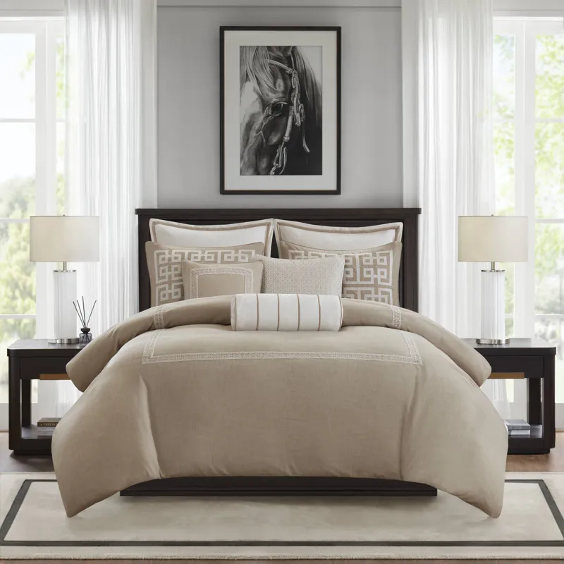 Madison Park Signature Jarvis Embroidery Oversized Duvet Style Comforter Set