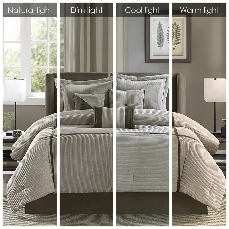 Madison Park Dallas 7 Piece Micro Corduroy Comforter Set