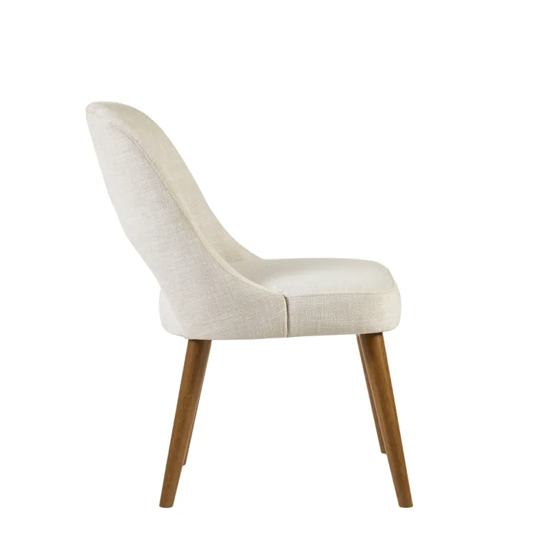 Nola Upholstered Dining Side Chairs with Cutout Back design (Set of 2) - Cream