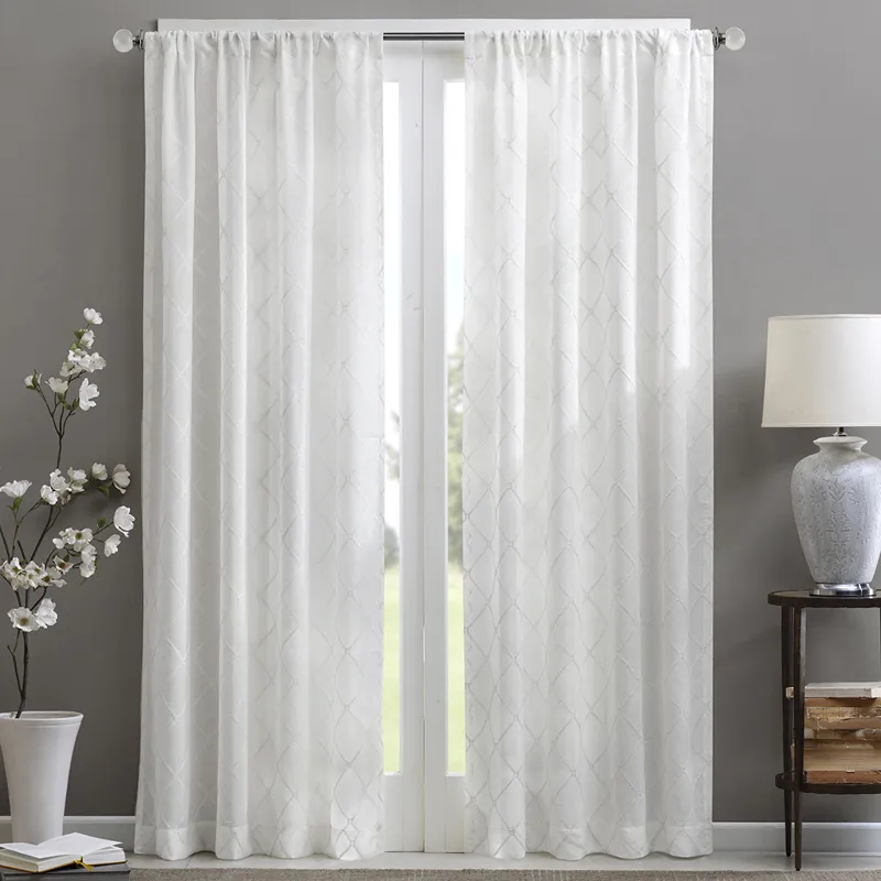Madison Park Irina Diamond Sheer Window Curtain Panel