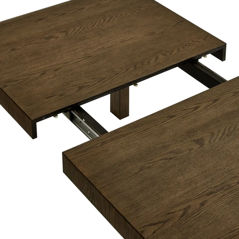 Madison Park Signature Ultra Rounded Waterfall Extension Dining Table - Weathered Brown