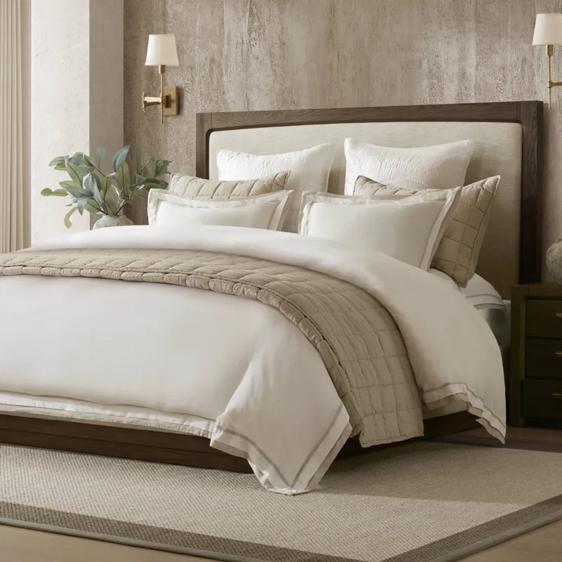 Harbor House Linen Blend Double Flange Duvet Cover Set